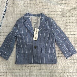 Janie and Jack Blue Plaid Kids Blazer